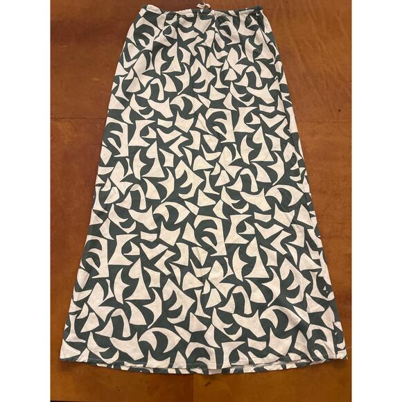 NWT Marine Layer Avery Hemp Midi Skirt Pine Geo Print Sz XS - Picture 6 of 7